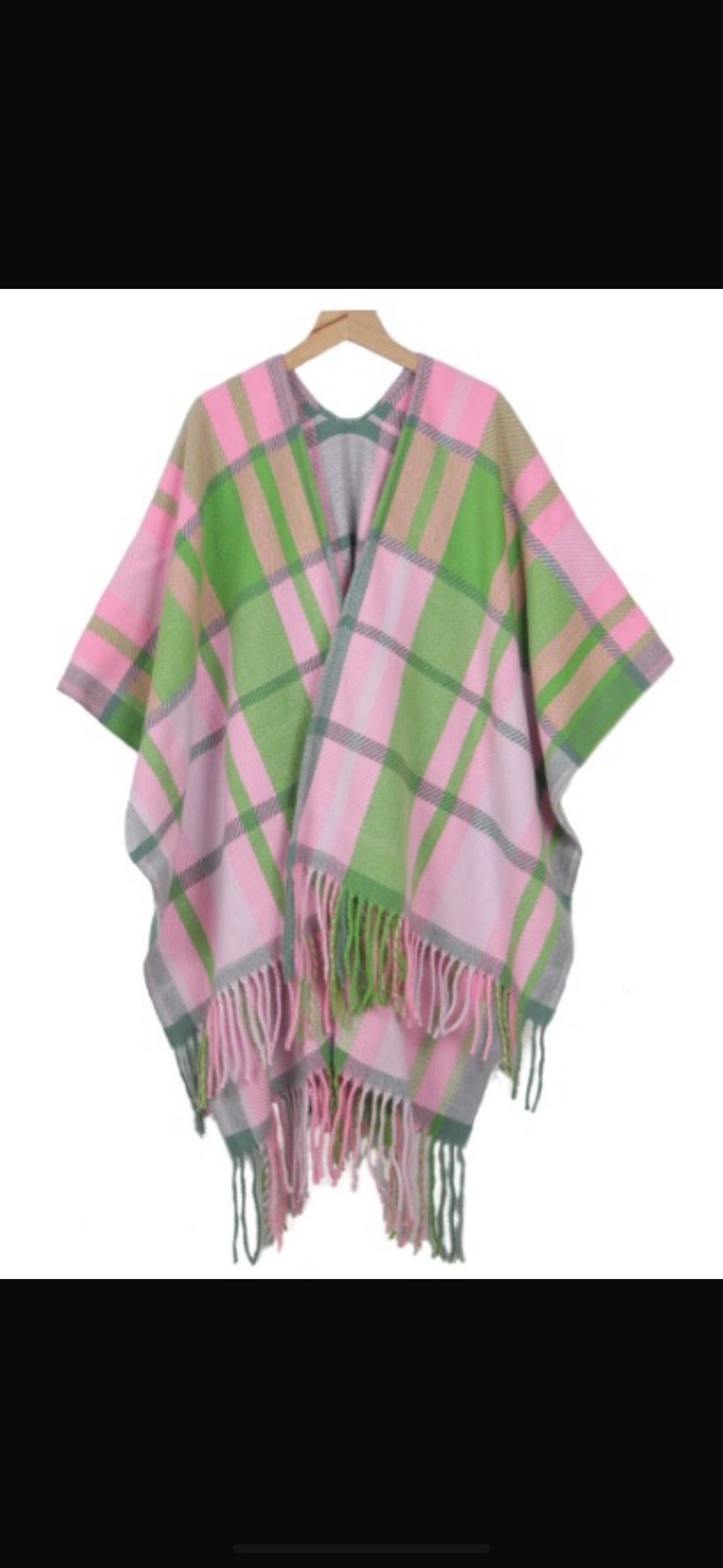 Checker Shawl Pink Green