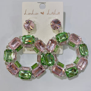 Gemstone Hoops Pink Green