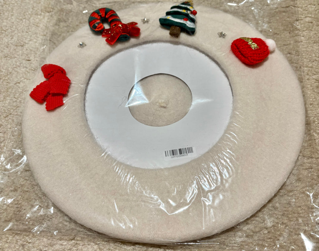 Christmas Beret -White