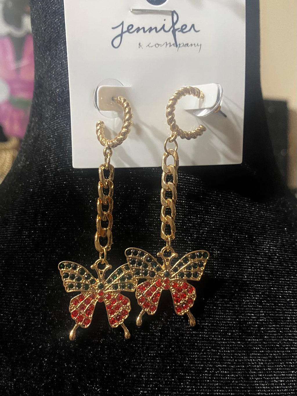 Butterfly Dangle Red Green