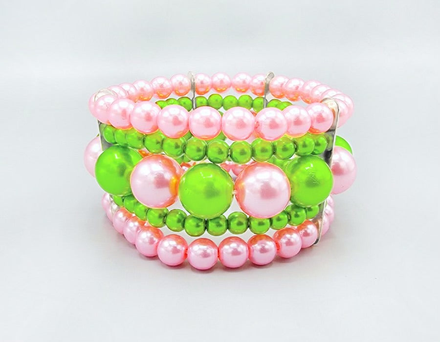 Pearl Bracelet Pink Green ( AKA)