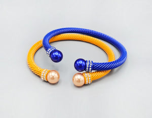 Inspired 2pc Cuff Bracelet Set Blue Yellow