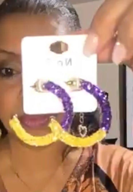 Purple Gold Mardi Gras Earrings