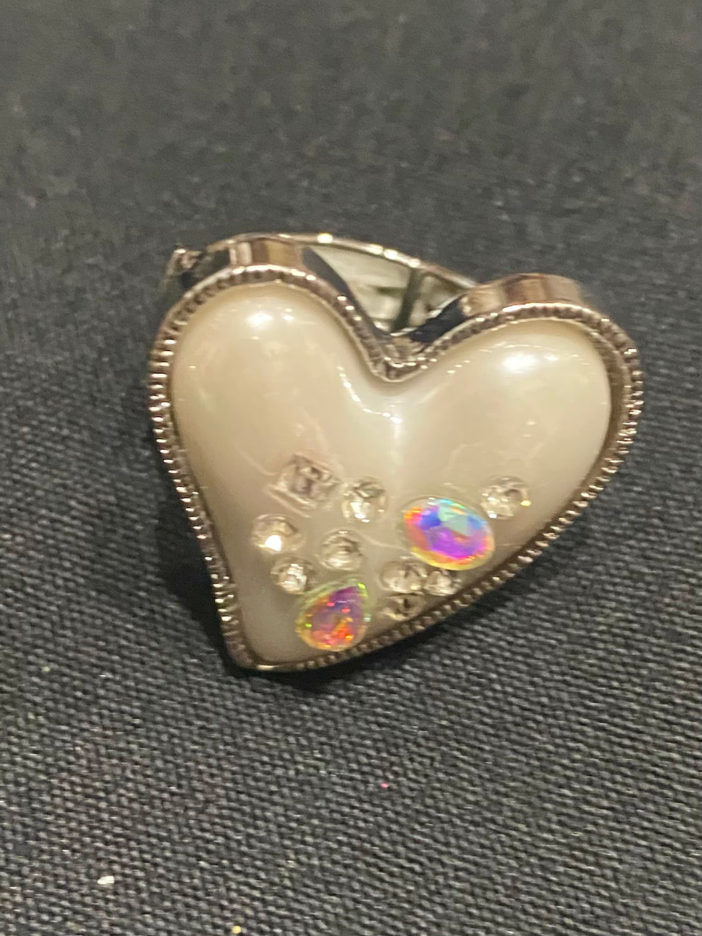 Heart Ring Silver Trim