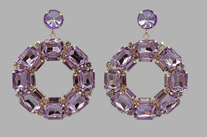 Gemstone Hoops Purple