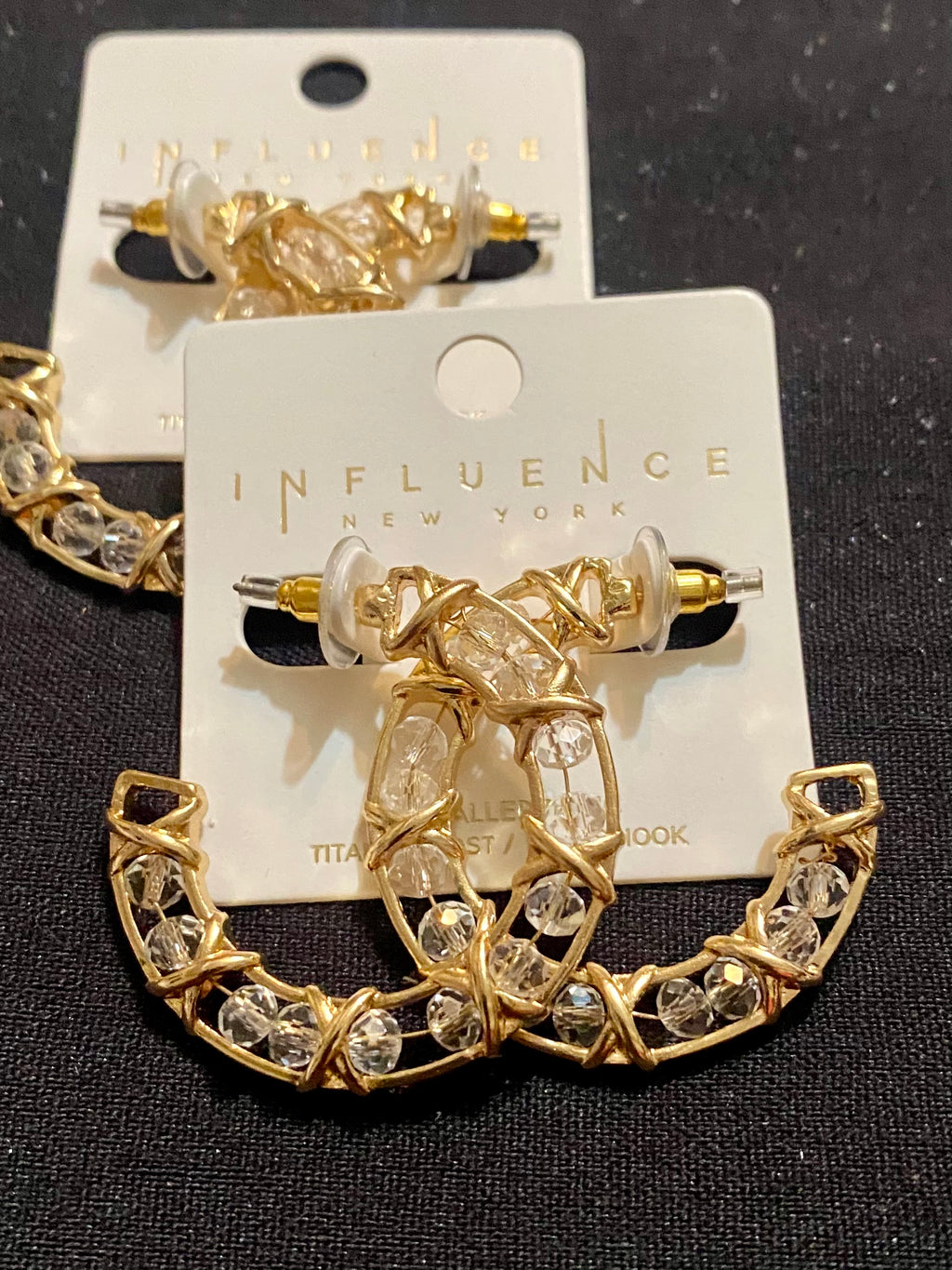 Influencé Hoop Gold with Crystals