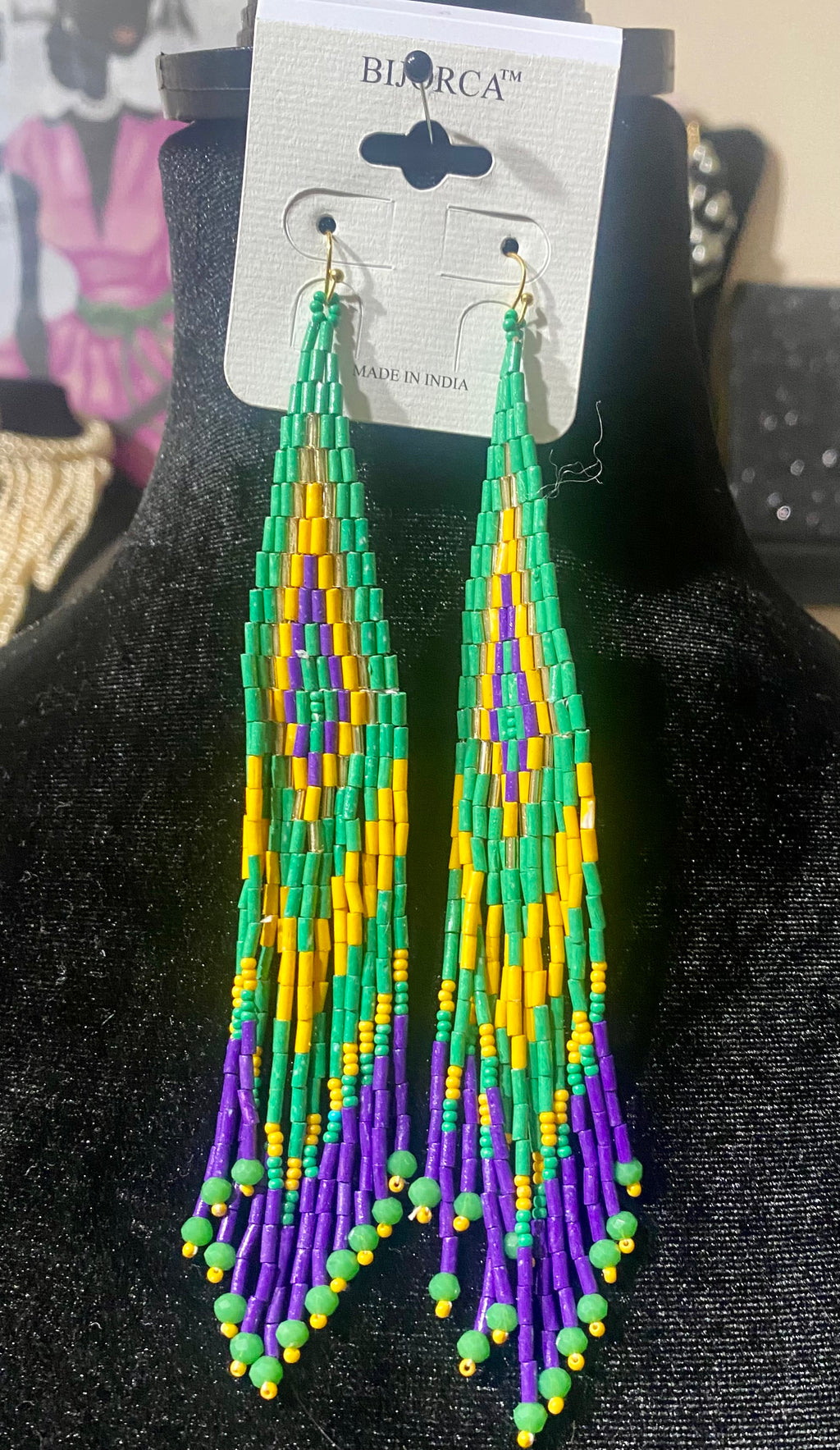 Mardi Gras Tassel Earrings