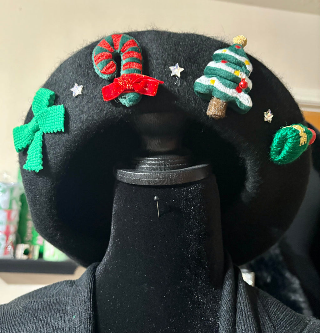 Christmas Beret Black