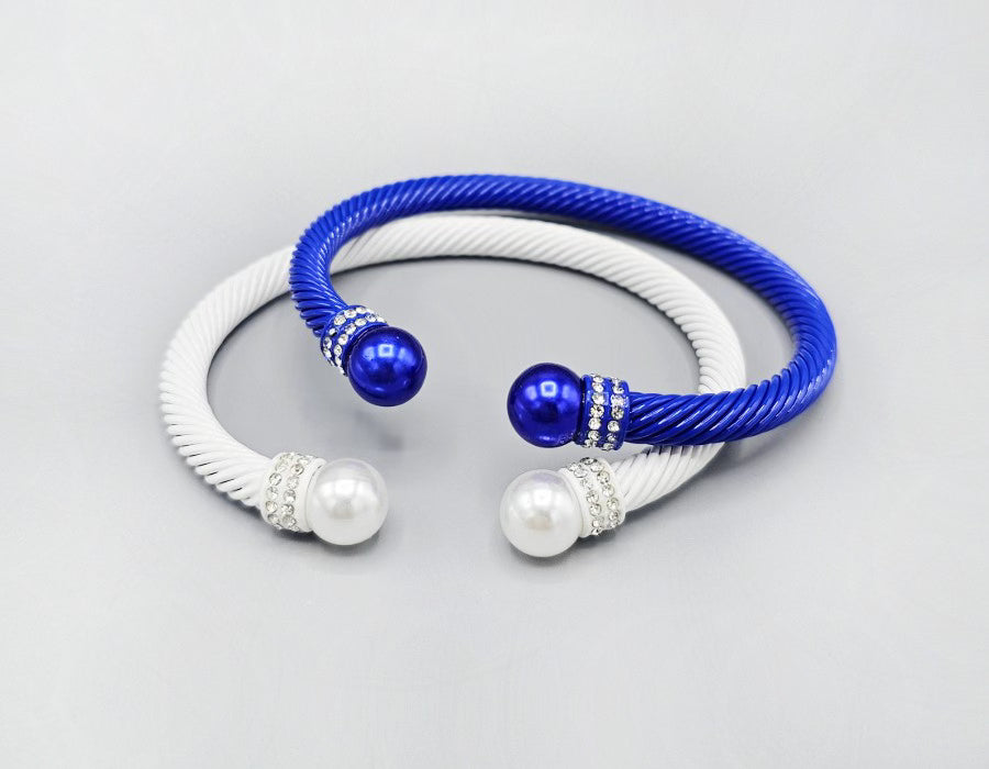 Inspired 2pc Cuff Bracelet Set Blue White