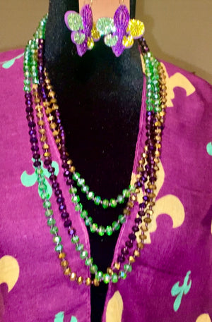 Crystal Brad Necklace Mardi Gras