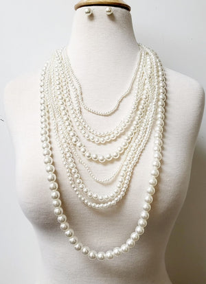 8 Strand Pearls Off White