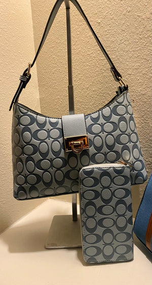 Inspired Denim Tote with Wallet