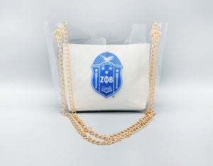 Sorority 2pc Clear Tote -Zeta