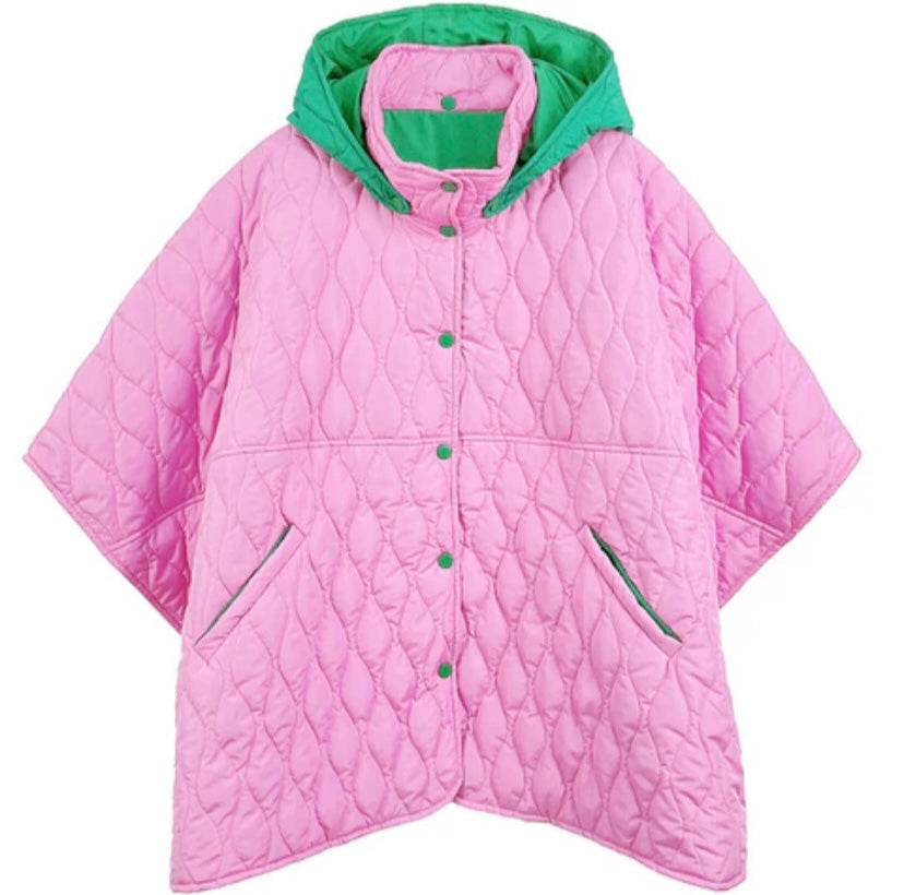 Poncho Pink Green