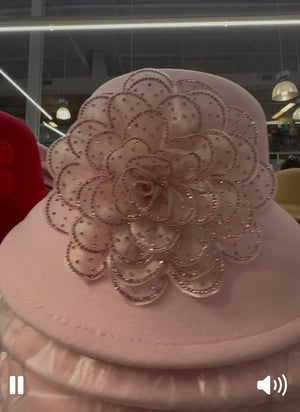 Flower Bowler Hat Pink/Pink