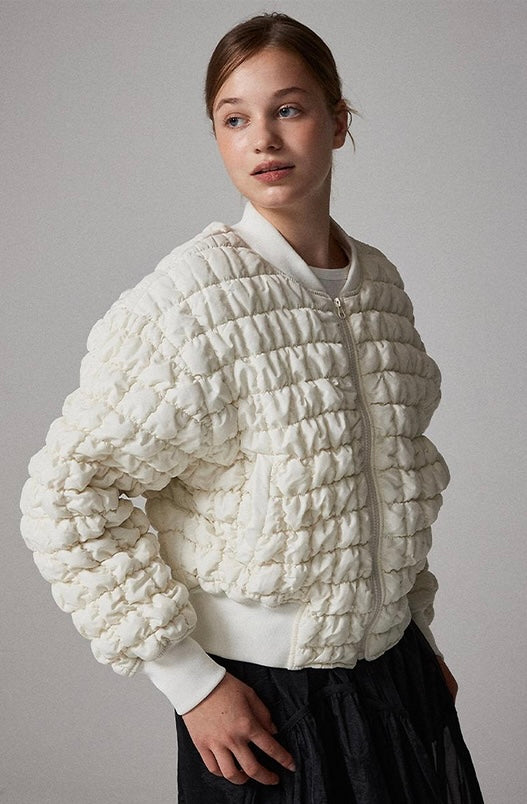 L & E NY Puffer Jacket Ivory Large