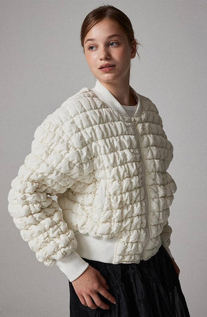 L & E NY Puffer Jacket Ivory Large