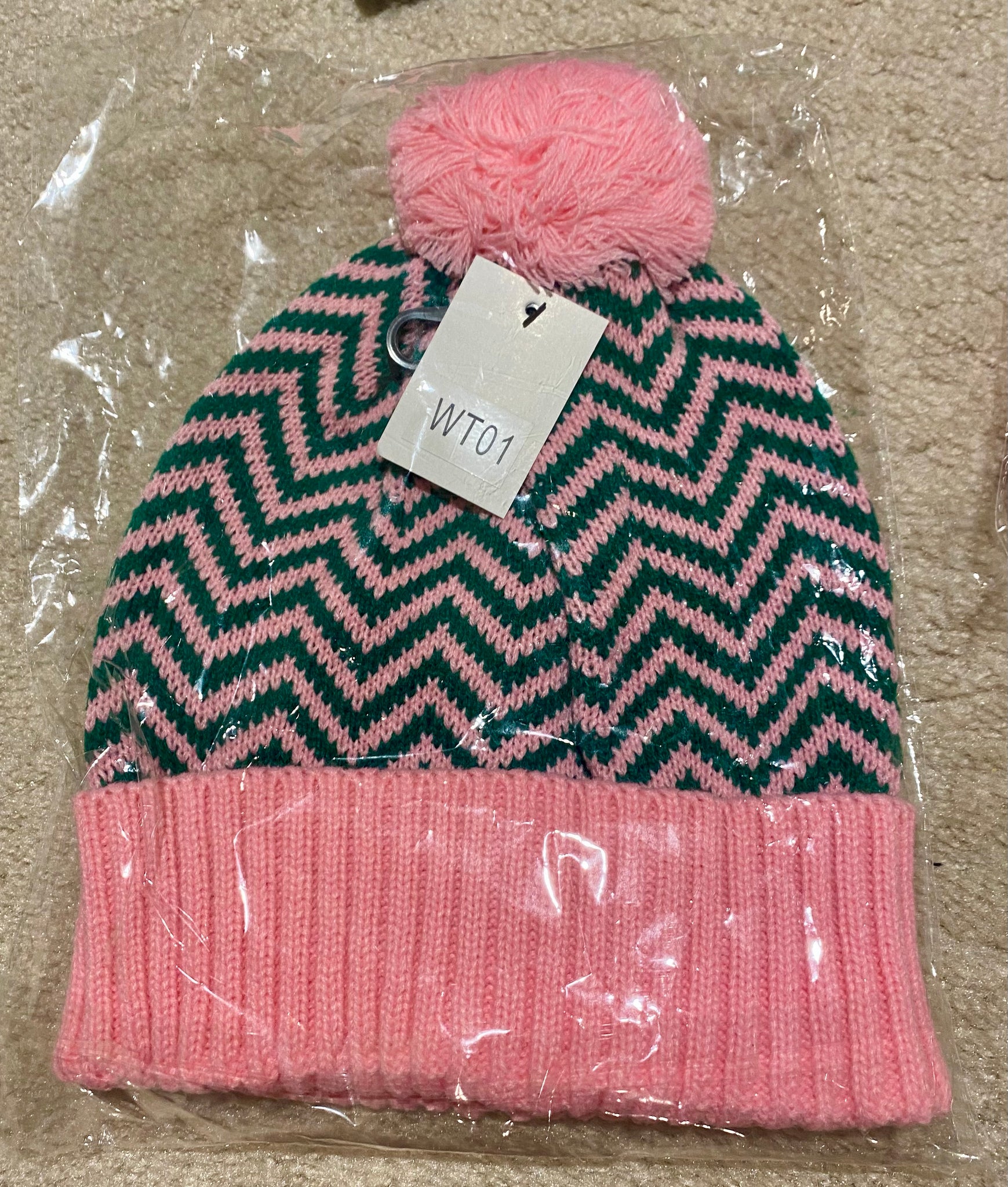 Pink Green Beanie #2