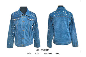 Denim with Pearl Jacket Pink 2X/3X