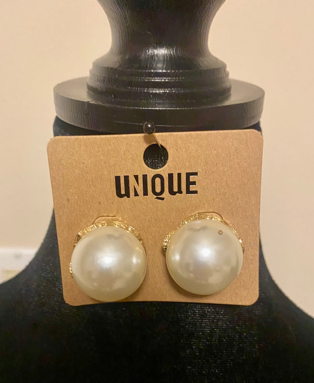 Single Pearl Earrings-Gold