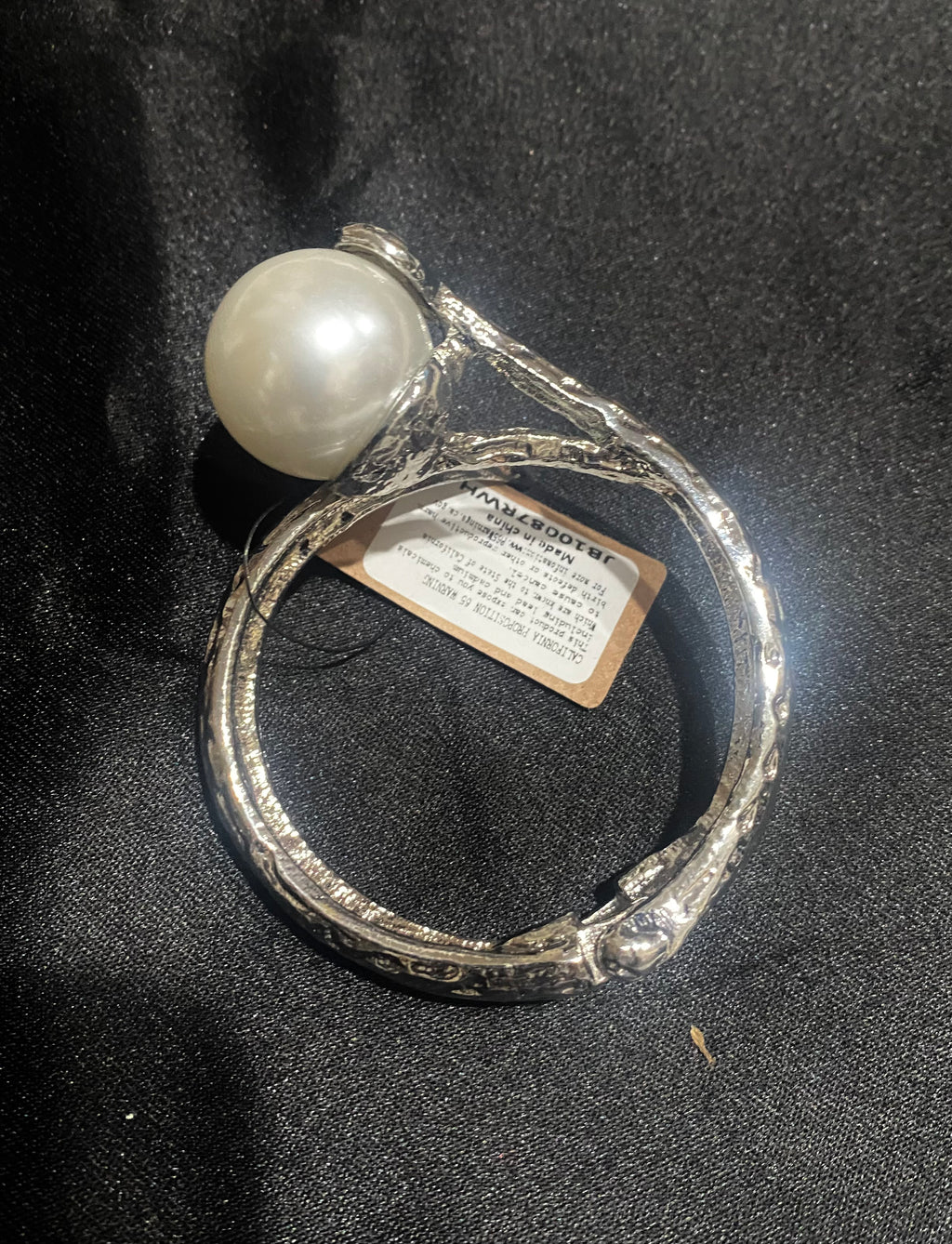 Single Pearl Bracelet -Silver
