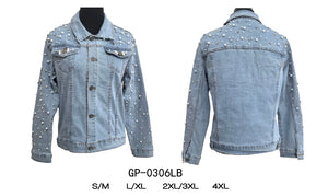 Denim with Pearl Jacket Pink 2X/3X