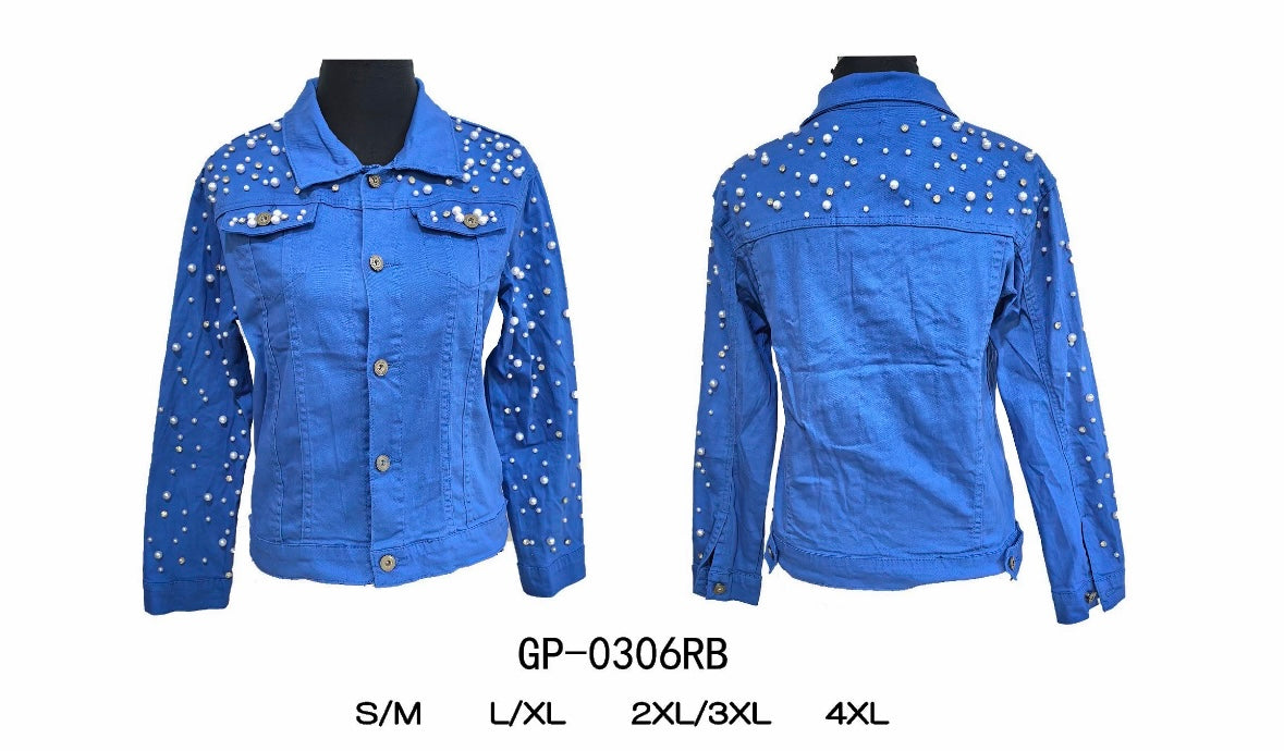 Denim with Pearl Jacket Pink 2X/3X