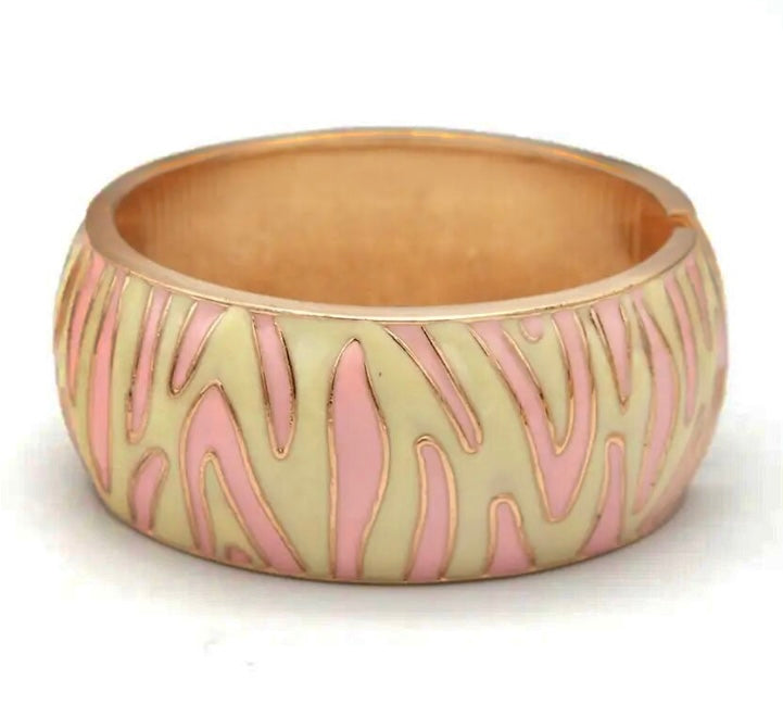 Pink Yellow Zebra Cuff Bracelet