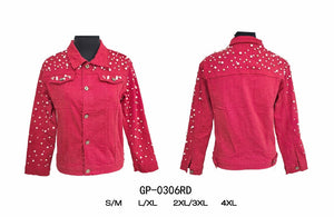 Denim with Pearl Jacket Pink 2X/3X