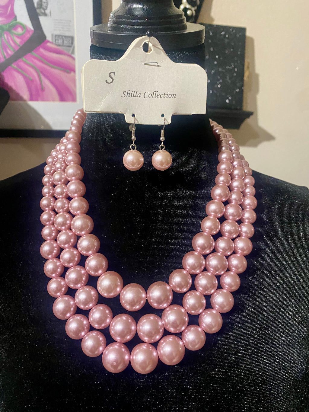 3 Strand Pearls Lilac