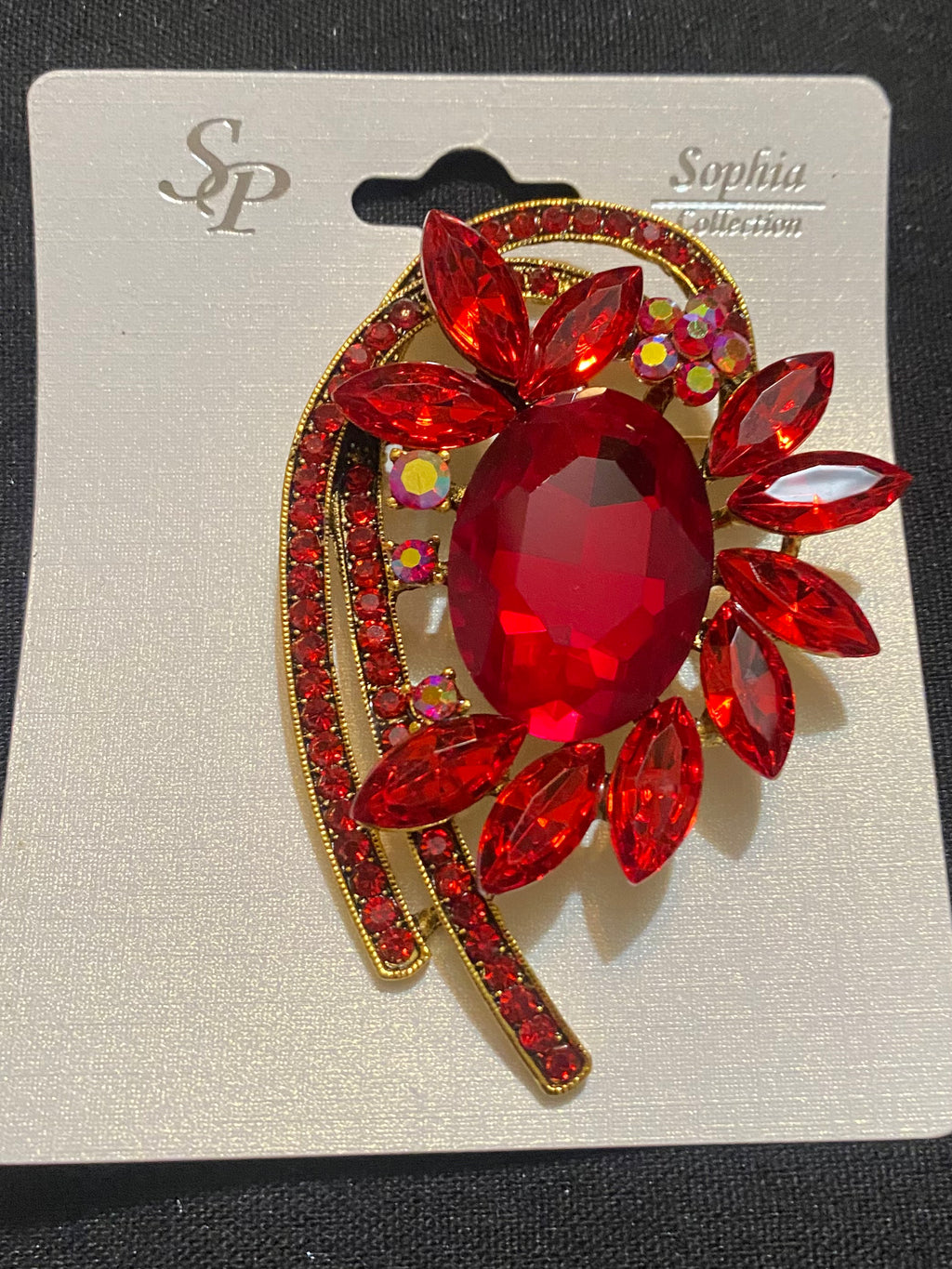 Sophia Brooch Red