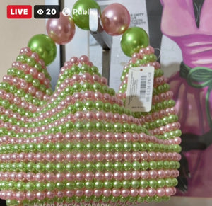 Pearl Tote Pink Green