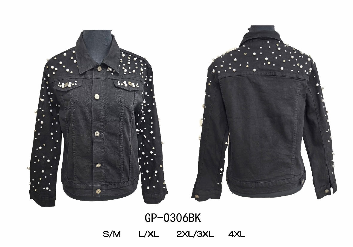 Denim with Pearl Jacket Pink 2X/3X