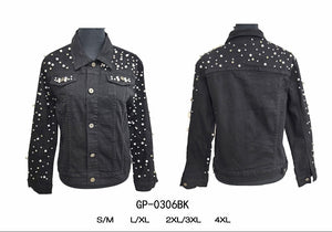 Denim with Pearl Jacket Pink 2X/3X