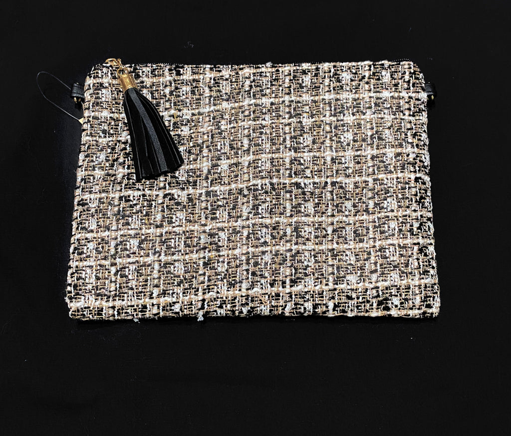 Crossbody/Wristlet Black Tweed