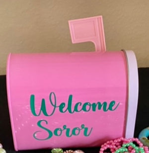 Welcome Soror Mailbox -Pink