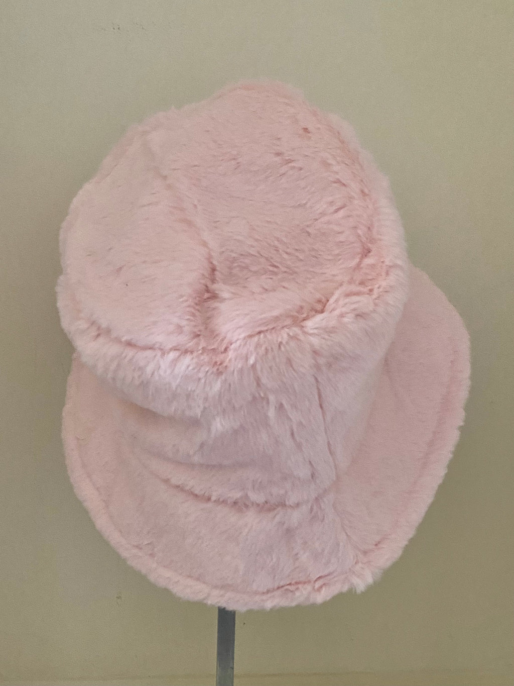 Faux Fur Bucket Hat - Pink