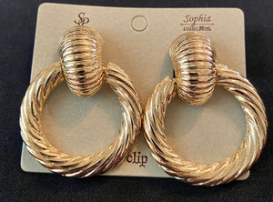 Gold Clip On Hoops