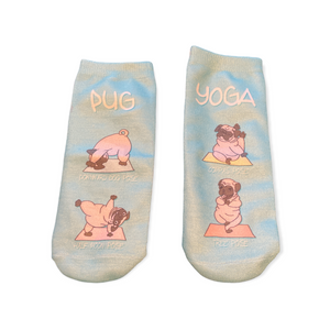 Pug yoga ankle socks